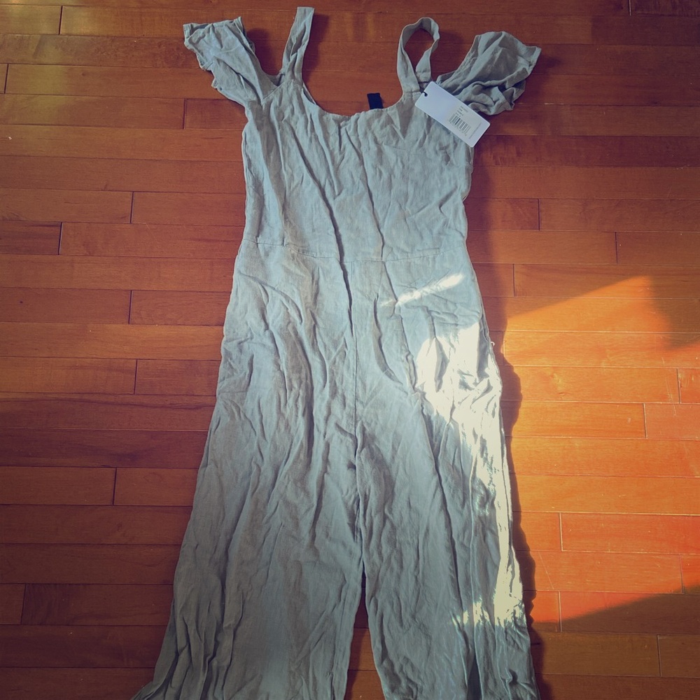 Linen Jumpsuit - gray color! Size S - never worn